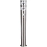 LINDBY LED-gatelampe Lanea, 60 cm, grå, sensor, IP44