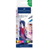 Faber-Castell Creative Studio Goldfaber Aqua - Brush pen and fineliner combo - assorterte farger - vannbasert fargestoffblekk - 4 mm (en pakke 6)