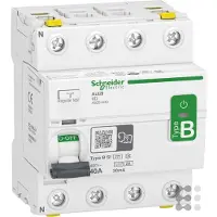 Schneider Electric Acti9 rccb earth leakage protection 4p 40a 30ma b-class-si super immun ac/dc for inst with 3p speed drive and inverter due to dc current