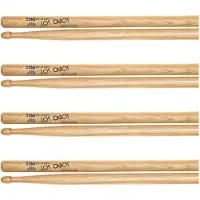 Los Cabos 55AB Red Hickory Wood Tip Drumsticks 4 Pair Pack