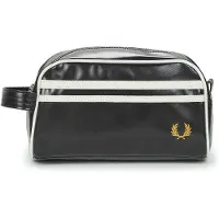 Fred perry for man. L8298 Black coated polyester toiletry bag (OSFA), Casual, Recycled Polister