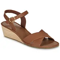 El naturalista for woman. 2N8541123005_023 Brown Leather Sandals N854 Gaia (39), 3 to 5 cm, Buckle, Casual
