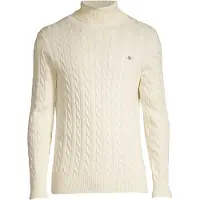 Gant for man. 8050607 Beige knitted pullover with eights (XL), Casual, Cotton