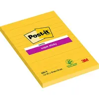 3M Post-it Super Sticky 660-S - Noter - 102 x 152 mm - 75 ark - påskeliljegul - linjert
