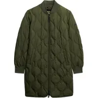Superdry for woman. W5011932A Long Quilted Jacket green (M), Casual, Polyester