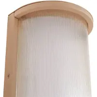LINDBY utendørs LED-vegglampe Calvik, beige, riflet, IP44