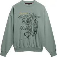 Superdry for woman. W2012413A Green Tokyo Narrative Oversized Sweatshirt (M), Casual, Cotton