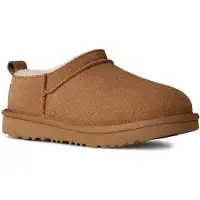 Ugg unisex for kids. 1174410K Classic Micro Leather Ankle Boots brown (32.5), Flat, None, Casual, Homewear, children's fashion