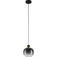 Eglo OILELLA pendellampe i sort med svart-grått klart glass