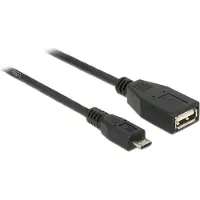 DeLOCK 83183 USB OTG-kabel Micro-USB B hann til USB 2.0-A hunn 50 cm