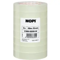 TESA 578890000001, 66 m, Gjennomsiktig, Polypropylen (PP), Fotoark kartong, Glass, Papir, 19 mm, 8 stykker