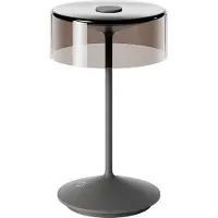 Sigor Numotion LED oppladbar bordlampe, grafitt, glass, IP54, dimbar