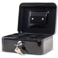 MAUL kasse, svart, mål: (B)200 x (D)170 x (H)90 mm (56102-90)