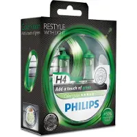 Philips Colorvision Grøn H4 60/55W 12V - Sæt