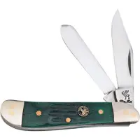 Frost Cutlery Dog Leg Trapper Green Bone