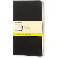 Moleskine Plain Cahier L - Black Cover (3 Set)