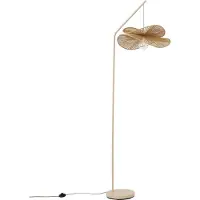 QAZQA Japandi gulvlampe beige med beige skjerm - Nest