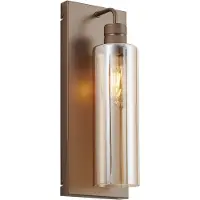 QAZQA Hotel Chic Vegglampe Mørk Bronse med Gult Glass - Stavelot