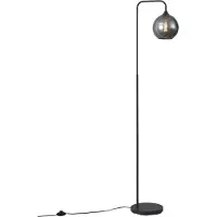 QAZQA Art Deco gulvlampe svart med røykglass - Sandra