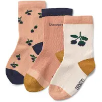 Liewood Sokker - 3-pack - Silas - Berry/Pale Toscana - - 19/21 - Sokker