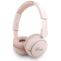 GUESS Metal Logo Script Bluetooth 5.3 On-Ear hodetelefoner - Rosa