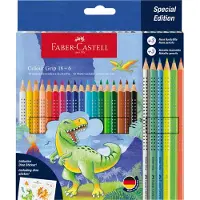 Faber-Castell Colour Grip - colour pencil pack of 24 with dinosaur sticker
