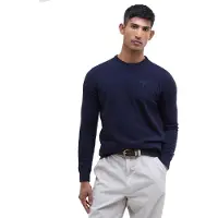 Barbour for man. MKN0345 Essential navy jumper (XXL), Casual, Wool, Polyester