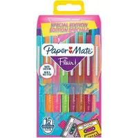 Paper Mate Flair filtpenner | Middels punkt (0,7 mm) | Assorterte retrofarger | 16 Stk