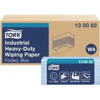 Tork Aftørringsklud Ekstra Kraftig W4 3-lag 324x385 mm Toppak Blå,5 pk x 100 stk/krt