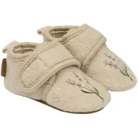 Mikk-Line Ulltøfler brodert Offwhite (6 - 12 mnd)