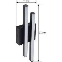 LINDBY utendørs LED-vegglampe Abelia, svart, aluminium, stål