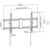 Gembird WM-90T-01 - mounting kit - for LCD display - fine texture black 70 kg 90" 200 x 200 mm