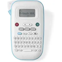 Brother P-Touch PT-N10 - Etikettmaker - S/H - direktetermisk - 12 mm bredde - 180 dpi - inntil 9 mm/sek - kutter - utskriftsforhåndsvisning, 2-linjers utskrift, vertikal utskrift - hvit, blå