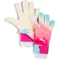 Puma ULTRA Ultimate RE-CHARGE Hybrid Goalkeeper Gloves Youth, Accessories, Sunset Pink/Hero Blue/White, 9.5