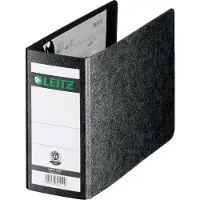 Leitz - Hevarmbuefil - bokryggbredde: 80 mm - for A6 (105 x 148 mm) - kapasitet: 500 ark - landskap - svart