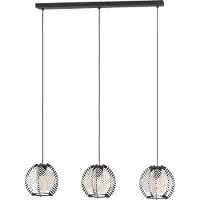 Eglo Waverton hengelampe, svart/hvit, lengde 92 cm, stål/stoff