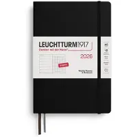 Adlibris Weekly Planner & Notebook Dotted 2026 A5 Hard Black Leuchtturm1917