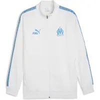 Puma Olympique de Marseille KING Anthem Jacket Men, Clothing, White/Azure, XS