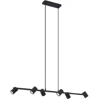 QAZQA Moderne pendellampe sort 6-lys - Jeana Straight
