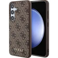 GUESS 4G metallgulllogoetui for Samsung Galaxy S24 - brun