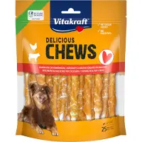 Vitakraft Delicious Chews Tyggeruller Kylling S - Sparepakke: 2 x 300 g (50 stk)