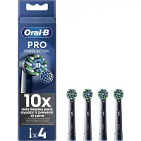 Oral-B Dantų šepetėlis Braun EB50-4 Cross Action Pro Juodas Dantų Šepetėlio Galvutės, 4 Vnt.