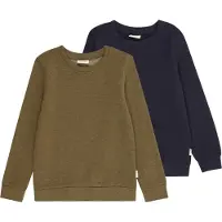 Minymo Collegegenser - 2-pack - Dark Olive - - 5 år (110) - Collegegenser