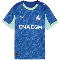 Puma Olympique Marseille 25/26 Third Jersey Youth, Clothing, Vivid Blue/Azure, 11-12Y