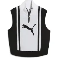 Puma FUTURE..ARCHIVE Half-Zip Knitted Tank Women, Clothing, Black/White, S