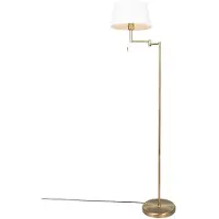QAZQA Smart klassisk gulvlampe bronse med hvit inkl. WiFi A60 - Ladas Fix