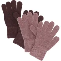 CeLaVi Hansker - Ull/Polyester stoff - 2-pack - Rose Brown m. Gl - - 1-2 år (80-92) - Handsker