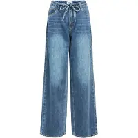 Object Knyting I Midjen Jeans Med Vide Ben