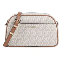 Michael Kors for woman. 32F5GJ6C5B Jet Set Camera shoulder bag small with beige logo (OSFA), Casual, Leather