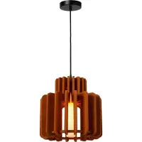 Lucide Hengelampe Rollo, terrakotta, Ø 31 cm, stoff/metall/glass